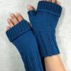 Lange Handschuhe für Damen, handgestrickte Armstulpen aus Bio Wolle viele Farben Bild 5