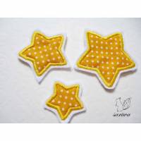 3er Set Sterne -- Aufnäher in verschiedenen Größen (M-XL) -- Bügelbild Bild 1