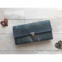 Geldbörse Geldbeutel Geldtasche - Jeansstoff bestickt Mandala Romantik Style Schuppen Meerjungfrau Bild 1
