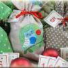 Adventskalender EULE, Stoff Säckchen mit gestickten Zahlen für Kinder und Erwachsene, Weihnachten, Advent, verschiedene Farben Bild 3