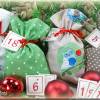 Adventskalender EULE, Stoff Säckchen mit gestickten Zahlen für Kinder und Erwachsene, Weihnachten, Advent, verschiedene Farben Bild 4