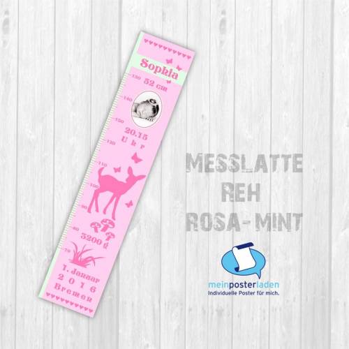Geburtsdaten Messlatte: Reh - rosa mint