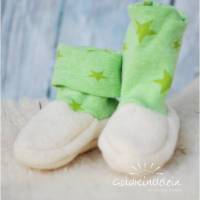 Rutschfeste Baby-Schuhe aus Woll-Walk, warm und weich, perfekt für Baby-Trage, Tragetuch, Kinderwagen, Walkschuhe, Wollschuhe Bild 1