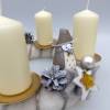 Adventskranz aus Filz mit Eulen in weiß-gold Bild 8