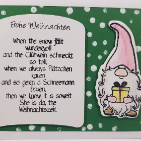 Wichtel Weihnachts Karte mit Gedicht Grußkarte Weihnachten