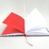 Notizbuch, DIN A5, 150 Blatt, handgefertigt, dunkel-blau, rot, weiß, maritim Bild 5