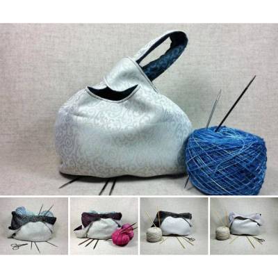 Stilvolle Knotentasche weiß gold, Tasche für Brautjungfer, Projekttasche