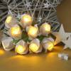 Lichterkette kleine Rosen in weiß, Weihnachtsdeko, Tischdeko Weihnachten Kinderzimmerdeko, Geschenk Bild 2