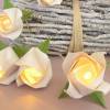 Lichterkette kleine Rosen in weiß, Weihnachtsdeko, Tischdeko Weihnachten Kinderzimmerdeko, Geschenk Bild 4