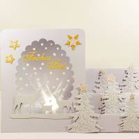 Aufstellkarte Große Teelicht-karte Weihnachtskarte Winterwald weiß stimmungsvoll