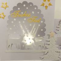 Aufstellkarte Große Teelicht-karte Weihnachtskarte Winterwald weiß stimmungsvoll Bild 2