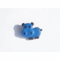 Seco Kinder-Knopf Nilpferd Hippo blau 18 mm Bild 1
