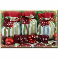 Adventskalender Stoff Säckchen mit gestickten Zahlen für Kinder und Erwachsene, Weihnachten, Advent, verschiedene Farben Bild 5