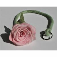 Filzrose Schlüsselband rosa Schlüssel-Rose Bild 1