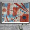 Acrylbild in harmonischen geometrischen Formen, Teracotta und Blau, ungerahmt, Wandbild, moderne Malerei, Kunst, Wanddekoration Bild 3