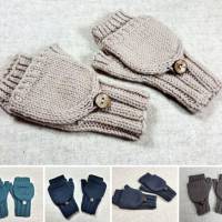 Winterhandschuhe mit Kappe aus Bio-Wolle für Kleinkinder, viele Farben möglich Bild 1