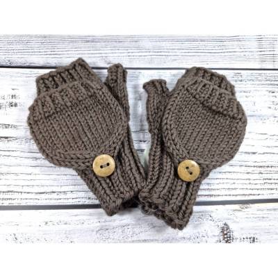 Winterhandschuhe mit Kappe aus Bio-Wolle für Kleinkinder, viele Farben möglich