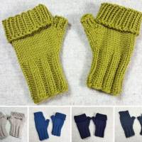 Fingerlose Handschuhe lang für Babys in viele Farben, Biowolle Bild 1