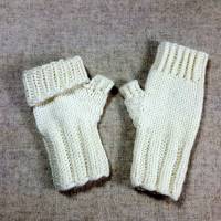 Fingerlose Handschuhe lang für Babys in viele Farben, Biowolle Bild 6