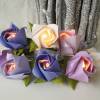 Lichterkette kleine Rosen Lavendel, Tischdeko Taufe, Hochzeit, Konfirmation, Geburtstag Bild 3