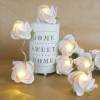 Lichterkette mit Rosen Blüten in Creme und Gold, Deko Goldene Hochzeit, Tischdeko, Geschenk Bild 10