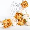 Lichterkette mit Rosen Blüten in Creme und Gold, Deko Goldene Hochzeit, Tischdeko, Geschenk Bild 2