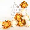 Lichterkette mit Rosen Blüten in Creme und Gold, Deko Goldene Hochzeit, Tischdeko, Geschenk Bild 3