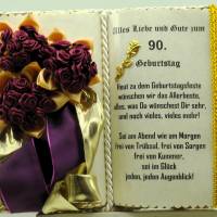 90. Geburtstag – Dekobuch mit Holz-Buchständer Bild 1