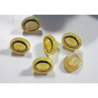 6 kleine alte Glasknöpfe 12mm gelb, goldfarben, Knöpfe, 40er bis 60er Jahre, Trödel Dings da Bild 1