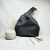 Knotentasche japanisch schwarz bronze, Projekttasche für Strickzeug Bild 2