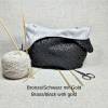 Knotentasche japanisch schwarz bronze, Projekttasche für Strickzeug Bild 5