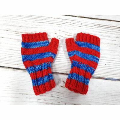 Gestreifte Handschuhe rot blau für Babys