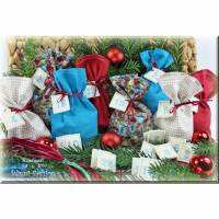 Adventskalender Stoff Säckchen mit gestickten Zahlen für Kinder und Erwachsene, Weihnachten, Advent, verschiedene Farben Bild 1