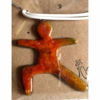 Schmuckband mit Yogafigur aus Keramik (Orange) Bild 1