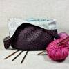 Projektbeutel stilvoll, Projekttasche schwarz pink, Knotentasche, Bild 3