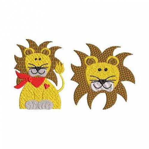 Stickdatei Löwe Vollstick 4er SET 