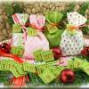 Adventskalender mit Stoff Säckchen und gestickten Zahlen auf Filz für Mädchen, Weihnachten, Advent,rosa, rot, grün Bild 2