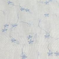 Batist mit Blumen Stickerei Baumwolle-Polyester Mischgewebe in Hellblau-Weiß 0,5m Bild 3