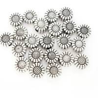 Metallperlen Spacer Perlen Sonnenblume flach rund silberfarben 6 mm 50 Stück Bild 1