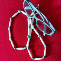 Brillenkette , Brillenband, Brillenhalter, Linsen/Howlith) Bild 2