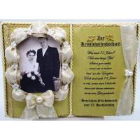 Kronjuwelenhochzeit -75-jähriges Ehejubiläum- Dekobuch für Foto (mit Holz-Buchständer), Schmuckbücher für alle Anlässe Bild 1