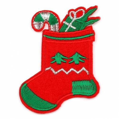 Applikation Bügelbild Stiefel Weihnachen Nikolaus 7 x 6 cm