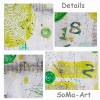 Acrylbild in Gelb und Grün mit geometrischen Formen, ungerahmt, Wandbild, Wanddekoration, Kunst, Moderne Malerei Bild 6