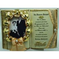 Eiserne Hochzeit -65-jähriges Ehejubiläum- Dekobuch für Foto (mit Holz-Buchständer), Schmuckbücher für alle Anlässe Bild 1