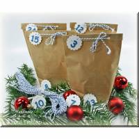 Adventskalender Papiertüten zum Befüllen in rot, blau oder grün, 14 x 22 cm für Kinder und Erwachsene, Advent, Nikolaus Adventkalender Bild 1