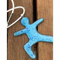 Schmuckband mit Yogafigur aus Keramik (Blau) Bild 1