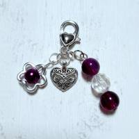 Schlüsselanhänger - Schmuckanhänger - Taschenanhänger - Blume - Herz - Perlen Bild 1