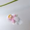 Baby rosa Walnuss-Mädchen, Geschenk Geburt-Taufe, Filzpüppchen Bild 3