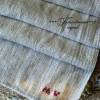 Vintage Leinen-Handtuch, Geschirrtuch aus Leinen in feinem Beige-Grau-Ton, neuwertiger Zustand, mit gewebtem Streifen-Muster. Bild 2