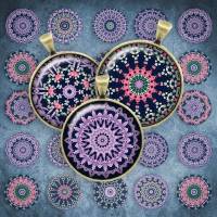 259 - Cabochon Vorlagen, 25mm 18mm 14mm 12mm, rund, Cabochon Motive, Bottle Cap images Mandala Mosaik Kaleidoskop floral Bild 1